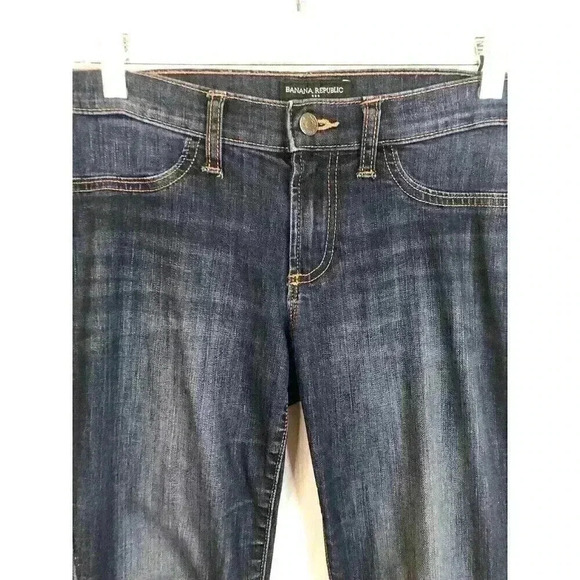 Banana Republic Factory Blue Jean Leggings 27/4P Distressed Skinny Leg Dark Wash - Picture 2 of 5